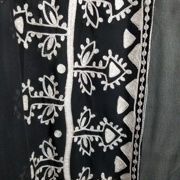 Roja Black White Embroidered Southwestern Aztec Kimono Cardigan Size XS - Picture 5 of 8